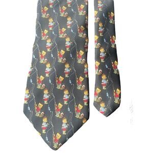 Beaufort Tie Rack 100% Silk Made In Italy Gone Fishing Teddy Bear Mens Neck Tie